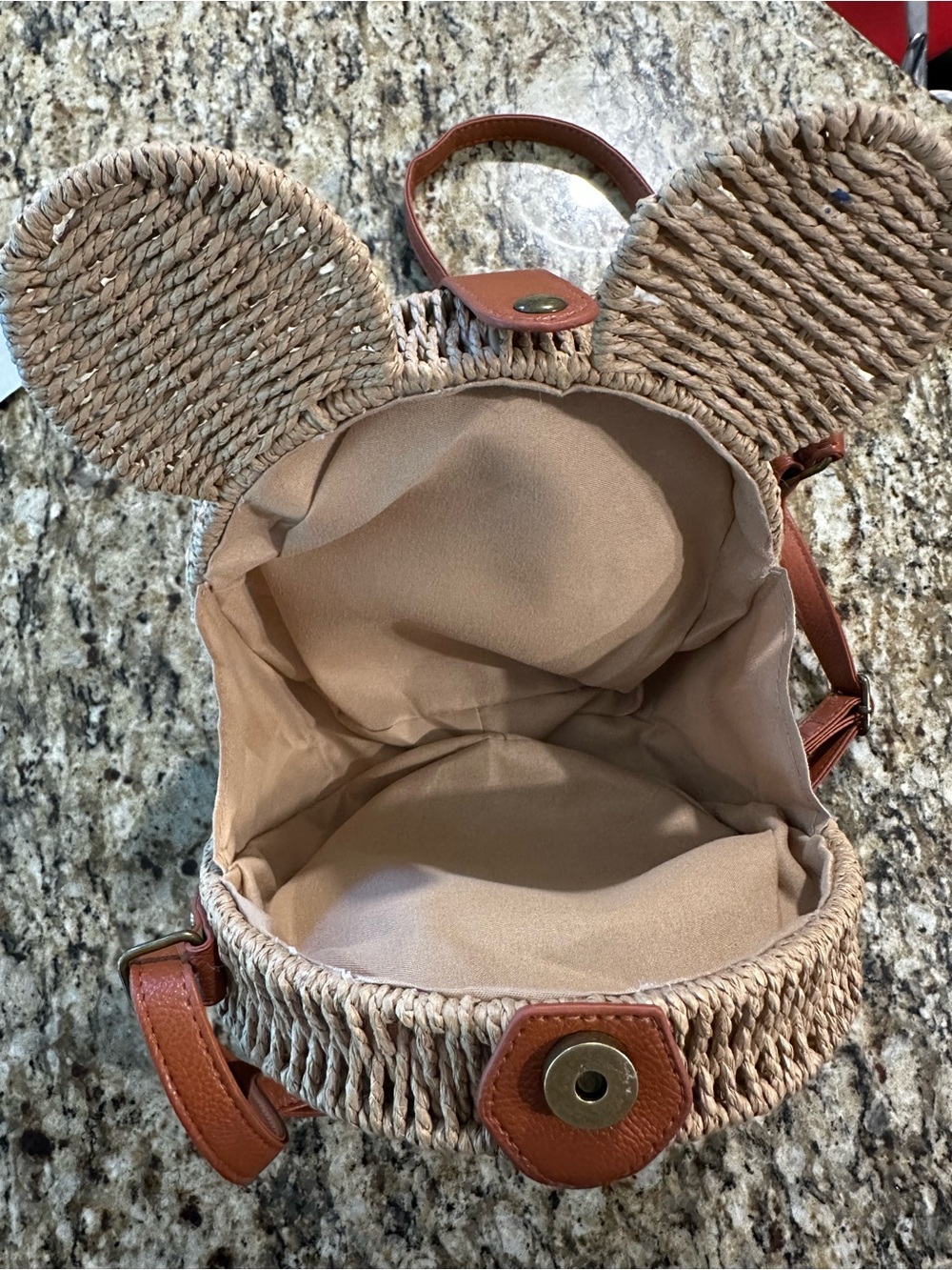 Disney Mickey/Minnie Woven Rattan adjustable strap bag - Picture 5 of 10